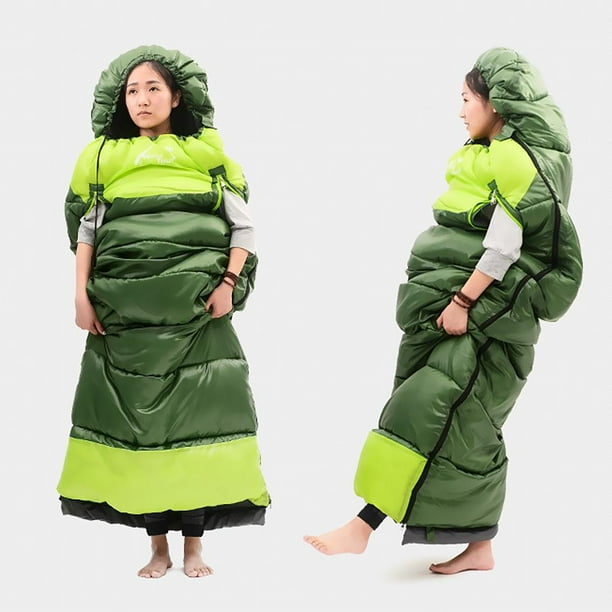 Saco Bolsa de Dormir Impermeable Macarena Multiusos Duro Verde Derecho 220x75cm