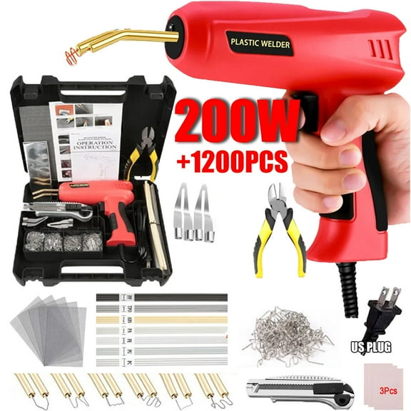 FungLam  200W Hot Stapler Plastic Welder Repair Kit with 1200 Stainless Steel Nail 3 in 1 Welding Gun for Car Bumpers Kayak Plastic Item
