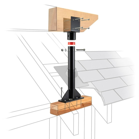 SkyLift SK18-HD3.5 18" Heavy Duty Skylift Roof Riser with 3-1/2" Saddle - Black