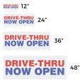 thumbnail image 3 of Drive Thru Now Open Vinyl Decal 2 Pack of 24 Inch x 9 Inch Weatherproof Heavy-Duty Adhesive Backing | Convenient Service, Restaurant Promotions, New Locations | Made in USA, 3 of 6