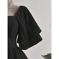 thumbnail image 4 of Plus Size Elegant Solid Color Waist Cinched Dress, Summer, 4 of 6