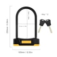 thumbnail image 3 of Candado en U para bicicleta, candado de seguridad antirrobo con 2 llaves, accesorios para bicicleta (amarillo), 3 of 3