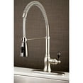 thumbnail image 2 of Gourmetier GSY8898AKL Kaiser Single-Handle Deck-Mount Pre-Rinse Kitchen Faucet, Brushed Nickel/Black Stainless Steel, 2 of 6