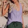 thumbnail image 2 of BRGZLK Tank Tops For Womens Tie Front Knot Sleeveless V Neck Shirts Summer Casual Loose Fit Button Up Henley Tops Dressy Blouse, 2 of 7