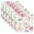 thumbnail image 5 of Iauyy Satin Napkins Set of 1- Pink-floral Bow Print DIY Printing Decoration Cloth Napkin- Easy Care for Home/Party, 5 of 7