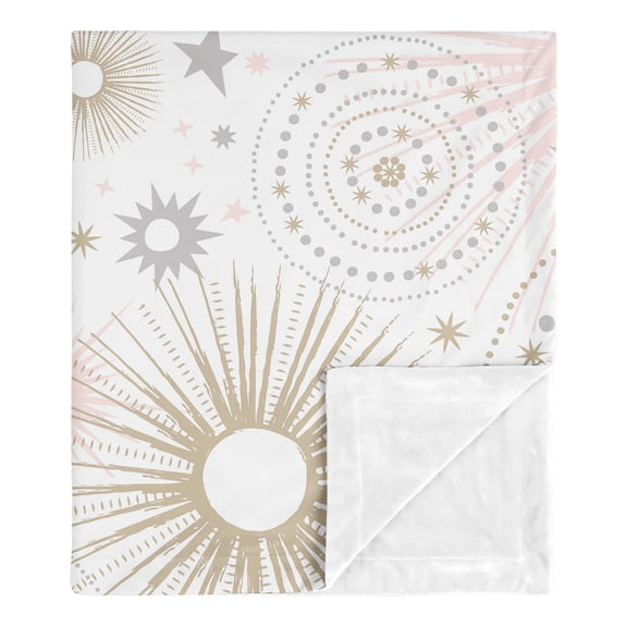 Sweet Jojo Designs Celestial Pink Gold and Grey Baby Security Blanket