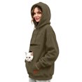 thumbnail image 5 of Stralyhd Zipper Cat Dog Pouch Hoodie for Women Cozy Soft Sweatshirt with Pet Pocket Fleece Pet Care Hoodie Long Sleeve Pet Carrier Pullover Brown M, 5 of 5