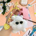 thumbnail image 5 of Cute Plush Keychain with Knit Hat & Sunglasses, Soft Charm for Backpacks and Keys, 5 of 7