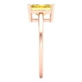 thumbnail image 3 of Clara Pucci 14K Rose Gold 2ct Yellow Solitaire Ring for Women, 3 of 8