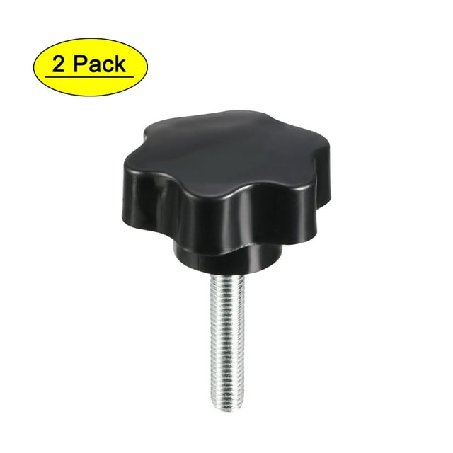 Perilla de tornillo de sujeción, agarres en forma de estrella hexagonal de 48mm de diámetro, rosca macho M8 x 40mm, 2 piezas