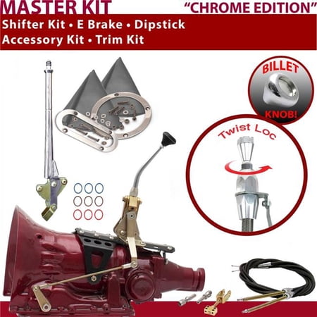 American Shifter 904 Shifter Kit Chrome 8 in. E Brake Cable Trim Kit Dipstick for ECBD7