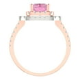 thumbnail image 4 of Halo Engagement Ring for Women - 2.62ct Simulated Pink Diamond in 18K Rose/White Gold Promise Ring, 4 of 6