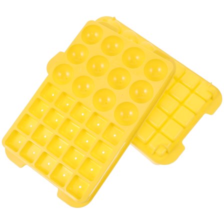 Reusable Yellow PP Ice Cube Tray for Kitchen Use Lightweight and Portable 1 Tray 4.5 x 3.2 x 1.2 Inches