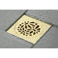 thumbnail image 3 of Kingston Brass BSF6360PB 4 in. Watercourse Floral Square Grid Shower Drain, Polished Brass, 3 of 4