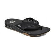 Reef Men's Sandal Fanning, Bottle Opener Flip Flops, Black/Silver, 13