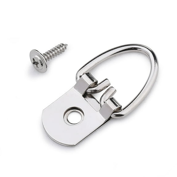 FURHUA D-Ring Picture Hangers, 1 Hole with Screws, 50 Piece Pack