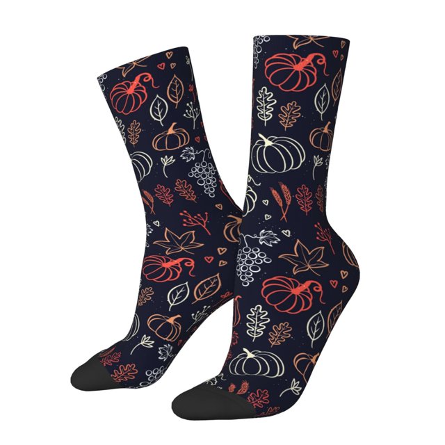 Balery Thanksgiving Calcetas Largas con Estampado para Hombre y Mujer – Suaves y Transpirables, Talla Única (US 5-11)