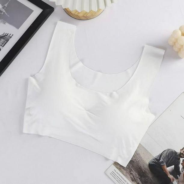 Ropa interior japonesa Peace of Mind chaleco deportivo de yoga de verano para mujer sujetador de seda helada para dormir sin marcas y sin aros de acero de una pieza Walmart