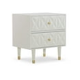 thumbnail image 1 of Geometric Two Drawer Nightstand, White, 1 of 7