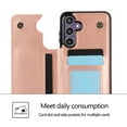 thumbnail image 5 of Compatible with Samsung Galaxy S24 FE Case, with PU Leather Credit Card Holder Magnetic Back Stand Cell Accessories Flip Purse Slim Design Phone Cover for Galaxy S24 FE Women Men, Rosegold, 5 of 9