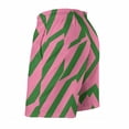 thumbnail image 3 of Men's Swim Trunks Quick Dry Bathing Suit Swimming Board Shorts Mesh Lining Beach Swimwear Pink Green Diagonal Lines, 3 of 5