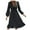 Black, variant on IROINNID Long Sleeve Dress for Women Long Sleeve Solid V-Neck Ladies Holiday Trendy Long Dress,Black