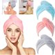 thumbnail image 1 of wonima11 Microfiber Towel with Buttons, Ladies Quick-Drying Hair Towel, Special Headscarf for Wet Hair, Drying Curly Long and Thick Hair, 3 Packs of Shower Caps (Pink, Blue, Gray), 1 of 1