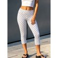 thumbnail image 6 of LMLYSoH Women's Capris Leggings Fashion Casual Dot Print Elastic Waist Slim Fit Cropped Pants, 6 of 9