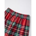 thumbnail image 5 of Christmas Family Matching Pajamas Set Print Long Sleeve Tops, Plaid Pants, 5 of 9
