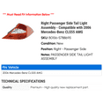 thumbnail image 2 of Right Passenger Side Tail Light Assembly - Compatible with 2006 Mercedes-Benz CLS55 AMG, 2 of 2