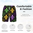 thumbnail image 5 of Lsque Mens Swim Trunks Mardi Gras1 Pattern - Bathing Suit Compression Liner - Beach Swim Shorts Swimwear - (S-3XL) - Stretch Quick Dry -XX-Large, 5 of 9