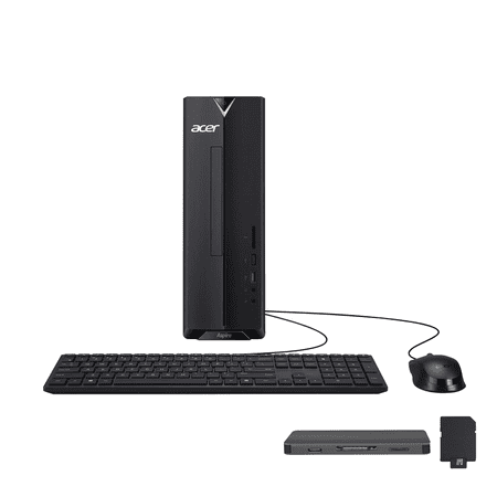 Acer Aspire XC-840-UB11 Desktop, Intel Celeron N4505, 8GB RAM, 1.5TB Storage(512GB SSD+1TB Docking Station Set), Intel UHD Graphics, Wi-Fi 6, USB Keyboard ＆ USB Mouse,Windows 11 Home, Black