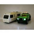 thumbnail image 5 of XIANXIAN Pickup Truck Trailer Towing Toy Camper 2 in 1 Playset RV Motorhome Toys for Boys Diecast Model Car Metal Pull Back Toy Cars 1/36 Scale SUV Doors Open Light Sound Kids Birthday Gifts, 5 of 6