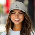 thumbnail image 3 of Dalix Heart Embroidered Cotton Summer Outdoor Baseball Cap Dad Hat Womens in Washed Stone White, 3 of 5