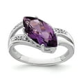 thumbnail image 3 of Sterling Silver Rhodium-plated Amethyst & Diamond Ring QR2935AM, 3 of 8