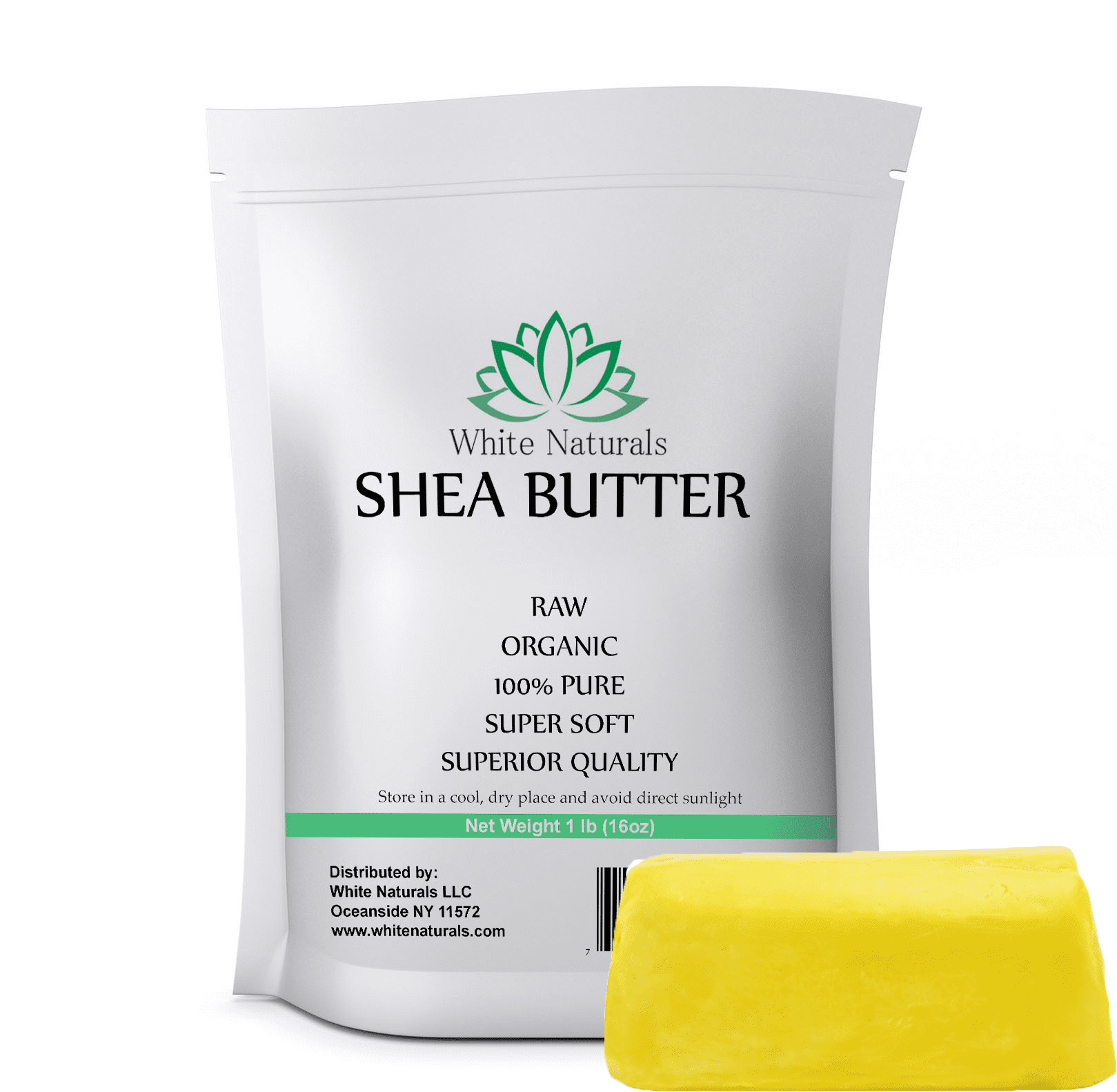 Yellow Shea Butter 16 oz By White Naturals Unrefined, 100 Pure, Raw