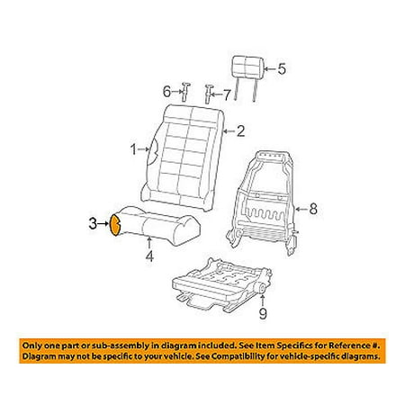 Jeep CHRYSLER OEM Front Seat Bottom-Foam Cushion Pad Insert Left 68003075AA
