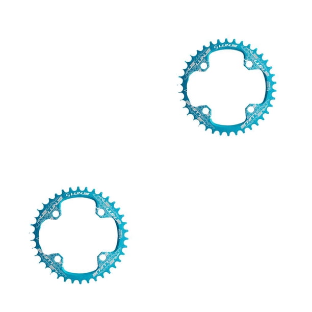 Eigraketly Platos anchos estrechos prácticos 104BCD 32T rueda de cadena 4 agujeros piezas de placa de anillo de cadena única accesorios de Azul 38T 2piezas Eigraketly CBP440091