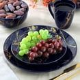 thumbnail image 6 of Elama Fine Marble 16 Piece Porcelain Dinnerware Set in Dark Blue with Gold Veining, 6 of 6
