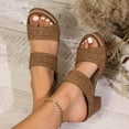 thumbnail image 6 of Hoshose Summer Roman Slingback Chunky Sandals for Women Dressy High Heels Sandals Arch Support, 6 of 8