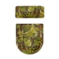 thumbnail image 5 of HELLHERO Green Leaf Pattern Stretch Universal Elastic Edge Polyester Toilet Cover Set Hotel Home Reusable Stays in Place 17x21 Inches 2 Piece Set, 5 of 8
