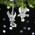 thumbnail image 2 of Christmas Angel Ornaments Crystal Clear Angel Ornaments, Hanging Angels Tree Ornaments, Art Prayer Guardian Holiday Decor Clear Angel Figurine for Xmas Season Decor 4Pcs, 2 of 6