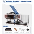 thumbnail image 3 of Aivituvin Large Rabbit Hutch Indoor, Bunny Cage Outdoor with Chew-Proof Ramp, 2-Story Guinea Pig Cages with 6 Wheels, 3 Pull-Out Trays, Waterproof Asphalt Roof, 62" L - Coffee, 3 of 10