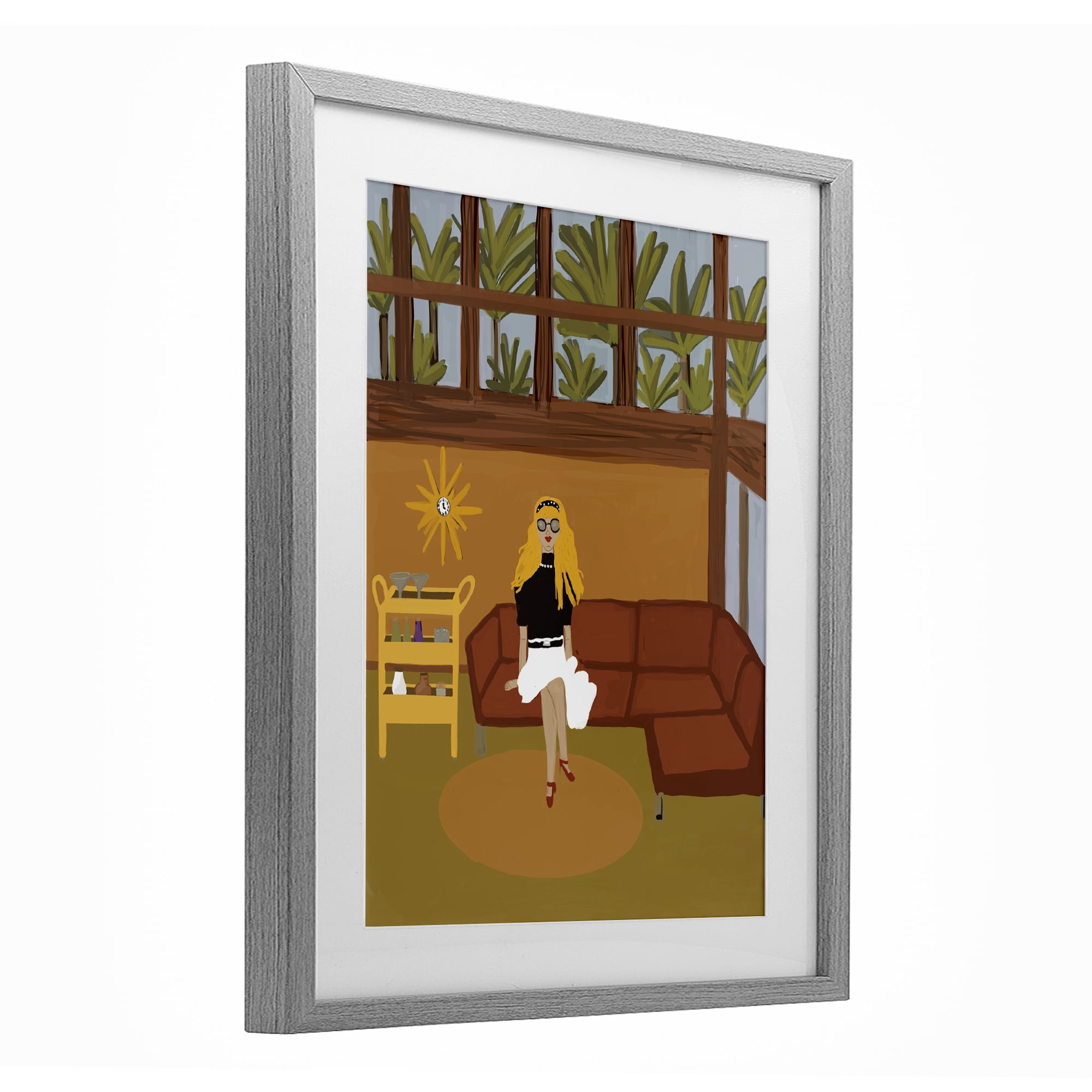 Stupell Industries Living The Girl Life Gray Framed Print Under Glass, design by Kristal Clifford
