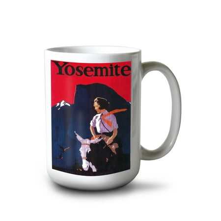 

15 fl oz Ceramic Mug Yosemite Vintage Poster Dishwasher & Microwave Safe