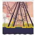 thumbnail image 3 of Ferris Wheel Shower Curtain, Colorful Cartoonish Style Amusement Park Ride Fun Day Themed Illustration, Fabric Bathroom Set with Hooks, 69W X 84L Inches Extra Long, Multicolor, by Ambesonne, 3 of 3
