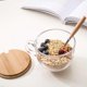 thumbnail image 2 of Glass Cup Clear Coffee Mug with Lids Spoon for Breakfast Tea,Milk,Beverage,Oats,yoghurt, 2 of 4