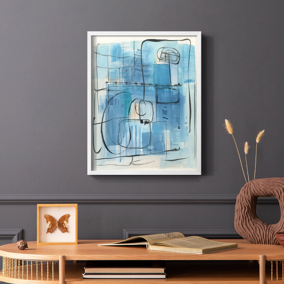 Amalfi Holiday Framed Print in White Solid Wood Framed Print No Nail Hanging