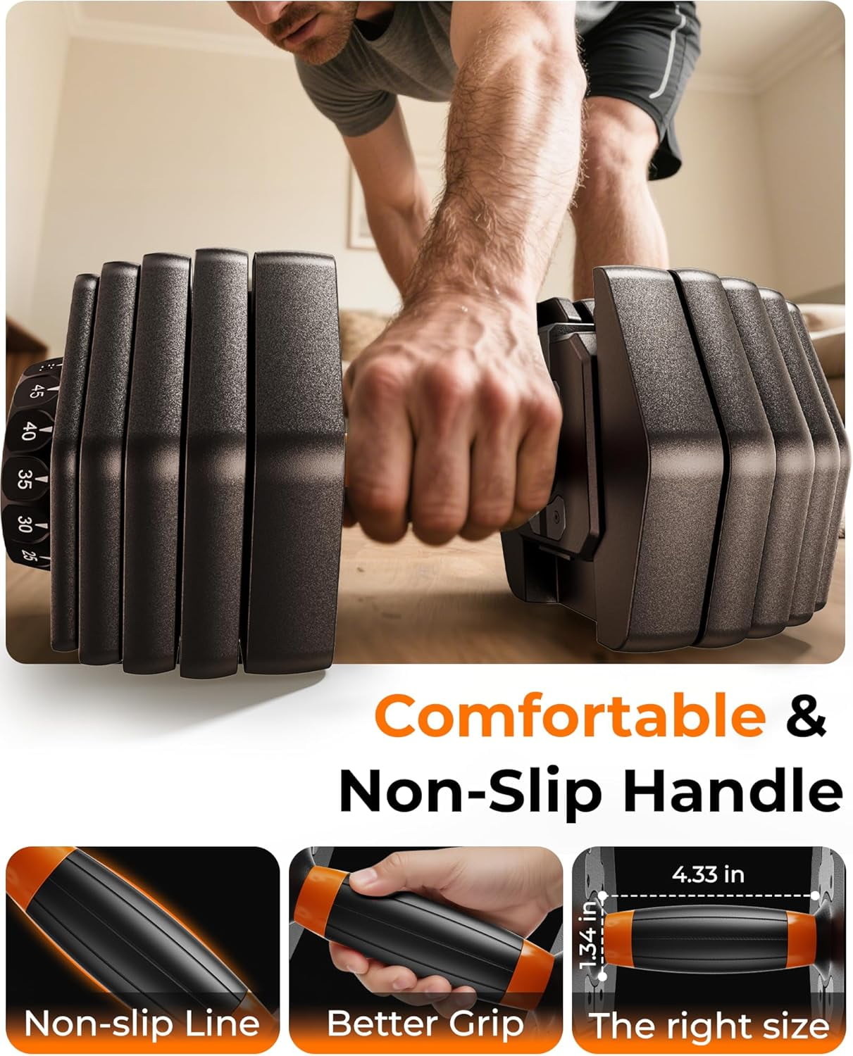 15-in-1 Adjustable Dumbbell Set, 105lb Weight Set Dumbbells with Storage Box, Quick Adjust Free Weight with Non-slip Handles Dumbbells for Home Gym Exercise Strength Training