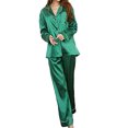 thumbnail image 1 of (Gre L) Ensemble de Pyjamas en Satin de Soie Doux pour Femmes, 1 of 3
